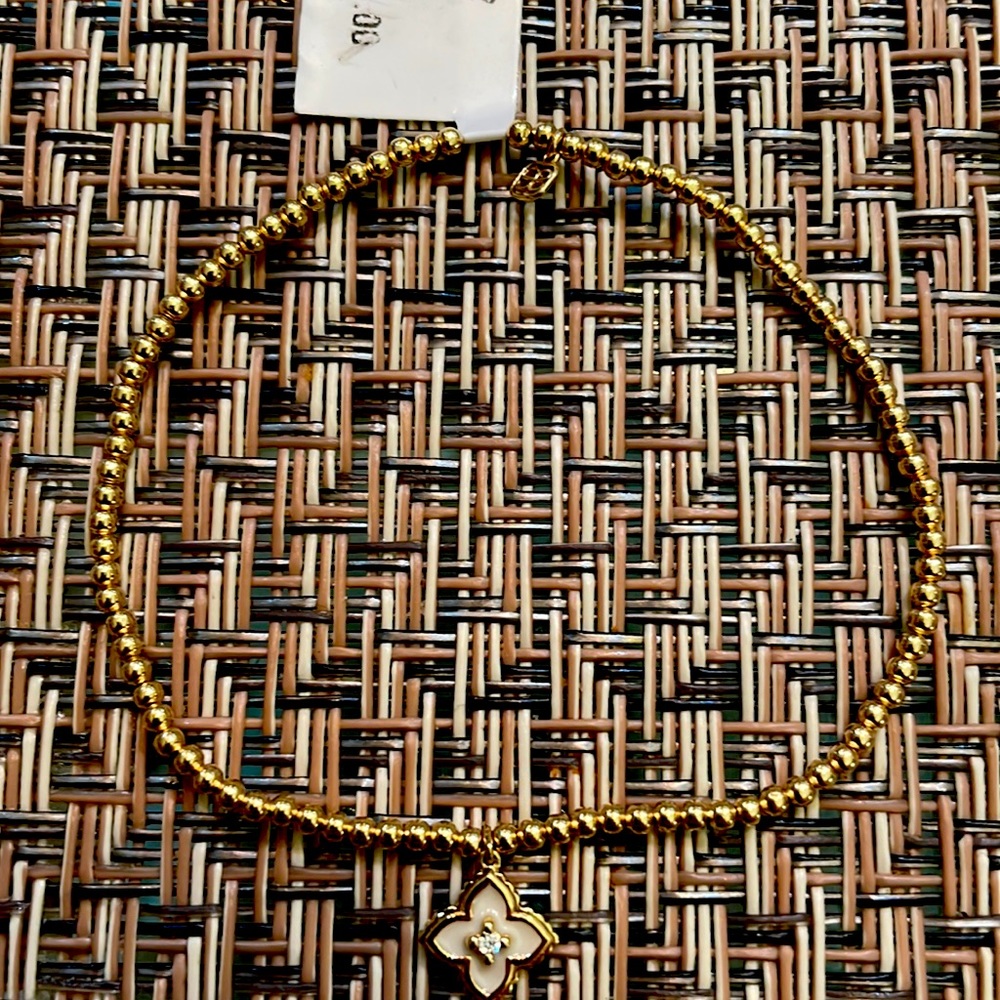 Brand new Sydney Evan 14k Beaded Bracelet. Moroccan flower with diamond.